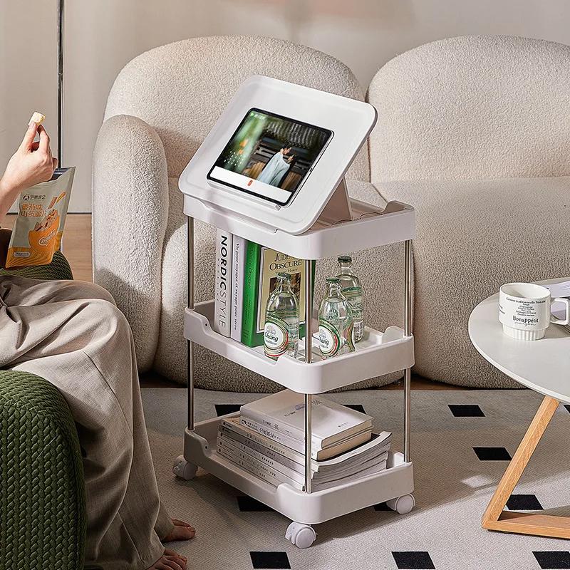 3/4 Tier Mobile Storage Rack Trolley Bookshelf Household Cart Kitchen Corner Narrow Slit Storage Cabinet Bathroom Living Room