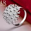 925 Sterling Silver Fireworks Coral Ring Fashionable Wedding Jewelry