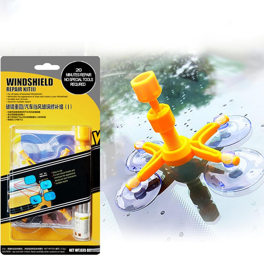 High Quality Windshield Kit Quick Fix Car Cracked Glass Windscreen Tool Kit Resin Sealer DIY Auto Window Screen Polishing 1ML