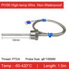 Stainless Steel Threaded Pt100 Temperature Sensor Probe Waterproof High‑Temp RTD (-50°C- 420°C) Industrial Armor Cable 3‑Wire