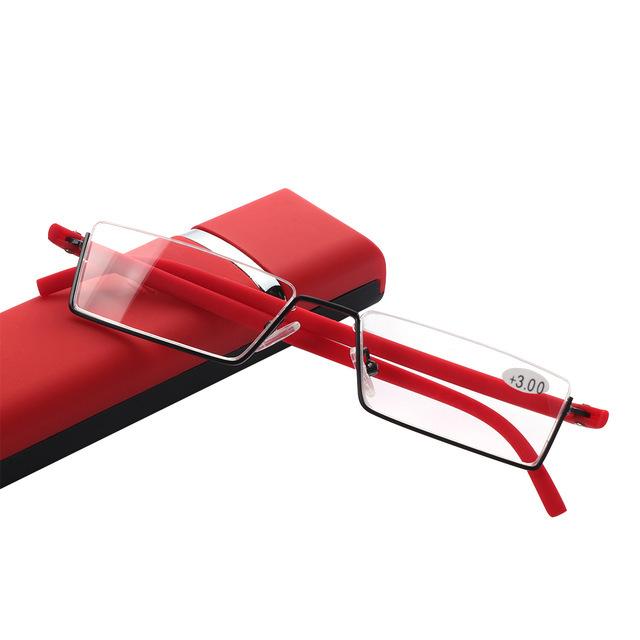 IENJOY TR90 Reading Glasses Anti-Blue Light Reading Glasses Men Half Frame Prescription Eyeglasses Male Eyewear With Case1.0-4.0