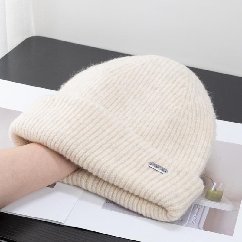 Wool Simple Knitted Hat for Children In Autumn Winter Small Face Warm Ear Protection Knitted Hat for Couples