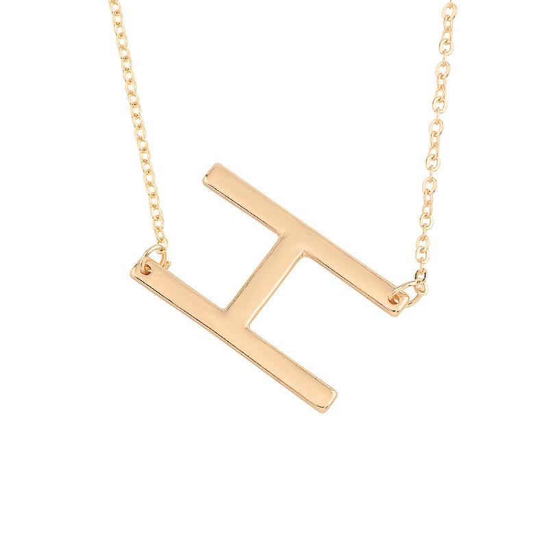 2026 Simple Hot-selling Jewelry, Letter Necklace, Trendy Neck Chain 26 English Letter Collarbone Chain 2025 Source