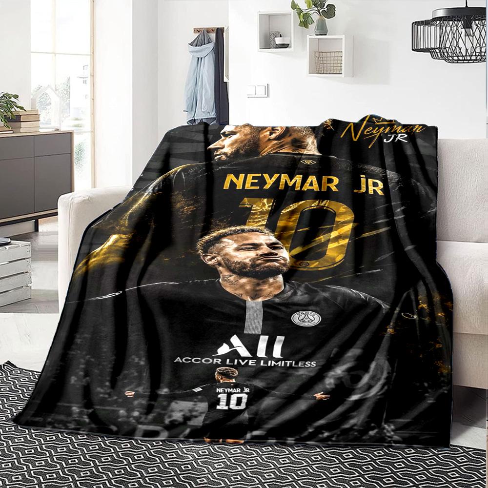 Neymar Jr Stampa Brasile Coperta di Flanella Alta Qualità Calda Confortevole Coperta per Tutte le Stagioni Perfetta per Regali Decorazione per la Casa