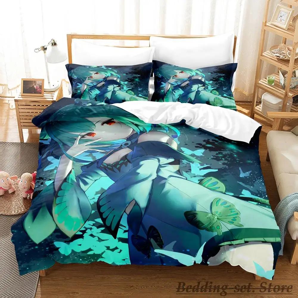 Vtuber Hololive Uruha Rushia Bedding Set Cartoon Anime Three-piece Set Adult Kid Bedroom Duvetcover Sets 3D Cute Bikini Girls
