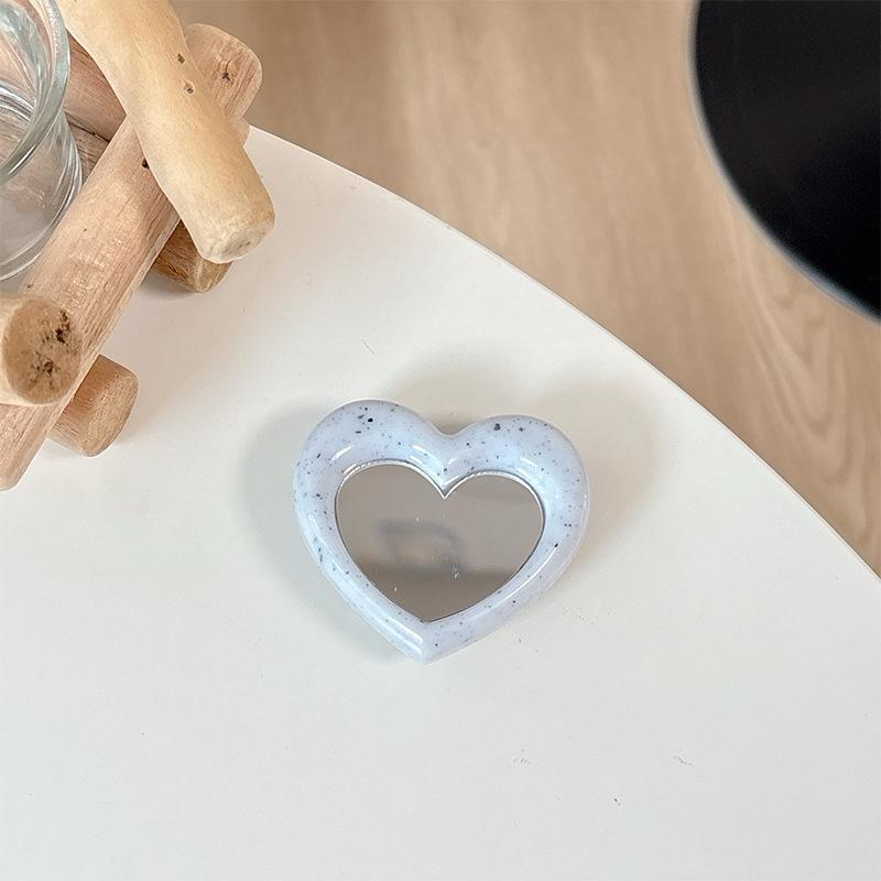 

Solid Color Love Mirror Mobile Phone Airbag Holder Paste Retractable Portable Makeup Mirror Desktop Holder Lazy Ring