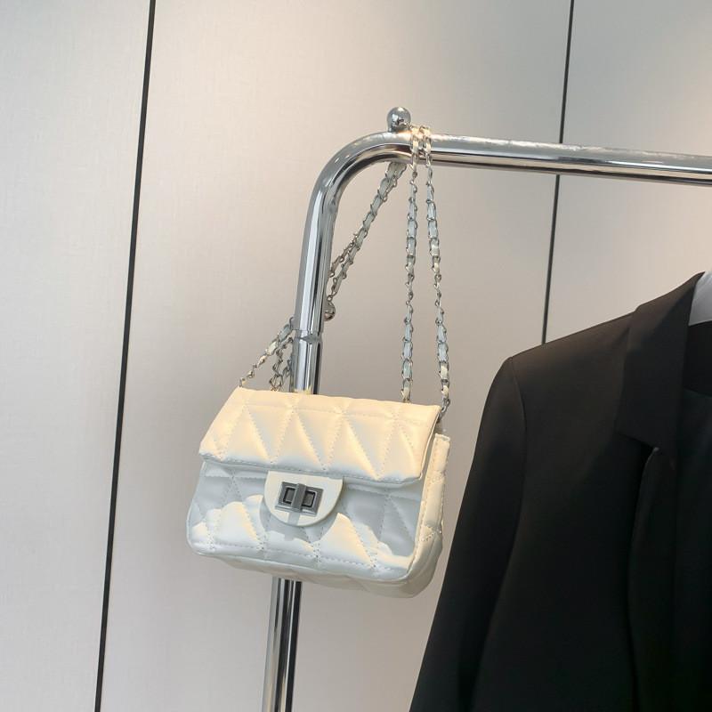 Trendy Black White Pink Silver Pu Small Square Shoulder Bag For Stylish Women