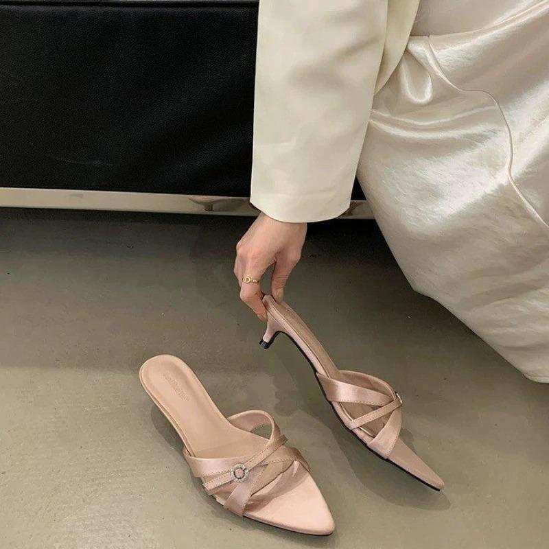 Fashion Women's Open-toe Stiletto Shoes for Dating Sexy and Fashionable New Outdoor Party Banquet Exquisite Slippers High Heel Pumps