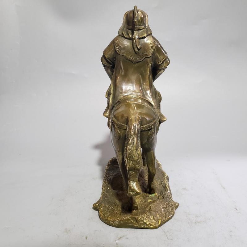 Antique Copper Genghis Khan Office Decoration Desktop Living Room Entrance Ornament