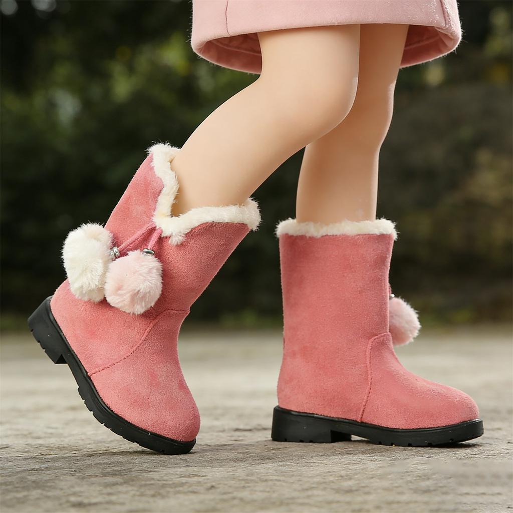Fashionable And Cute Fleece,lined Warm Cotton Boots For Girls