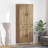 Highboard 2 pcs Artisan Oak Engineered Wood and Glass