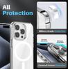 NORTHJO For iPhone 15 Pro Clear Phone Case Compatible with MagSafe PC+TPU Cover with Tempered Glass Film+Lens Protector