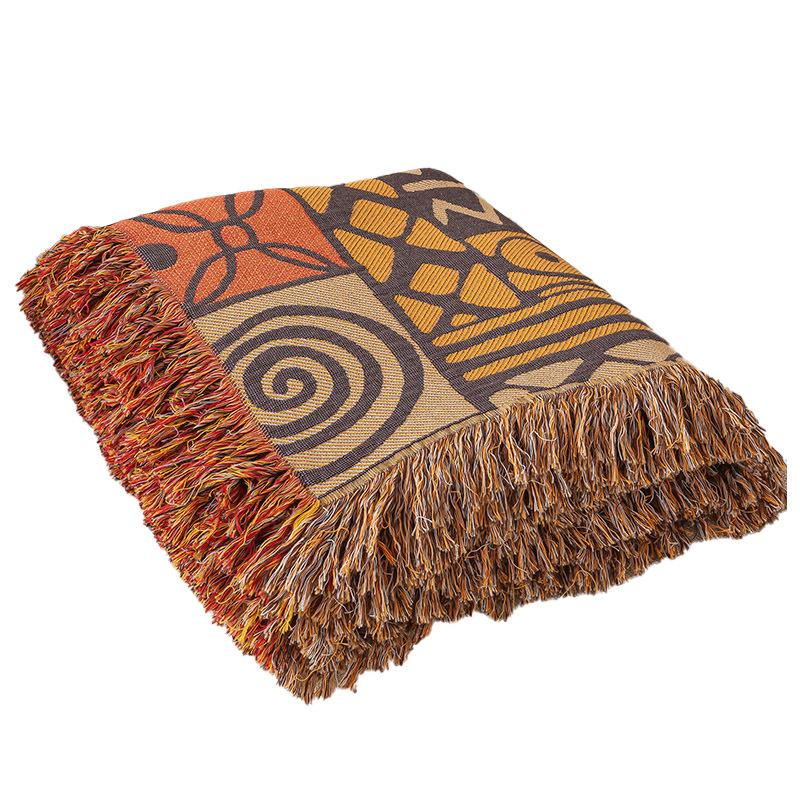 Four-layer Bohemian Style Cotton Gauze Tassel Throw Blanket Towel Quilt Sofa Towel Summer Multi-functional Gauze Blanket For Home