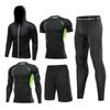 Mens 5-Piece Quick Dry Breathable Cycling Jersey Set Training Running Sportswear