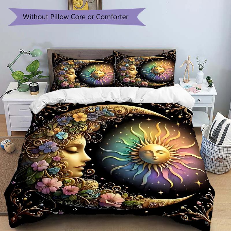 

3pcs Anime Cartoon Design Comforter Set with One Quilt Cover and Two Pillowcases (No Core) - Festive Gift for Bedroom Decor, Polyester Fabric, Home De 135x200cm
