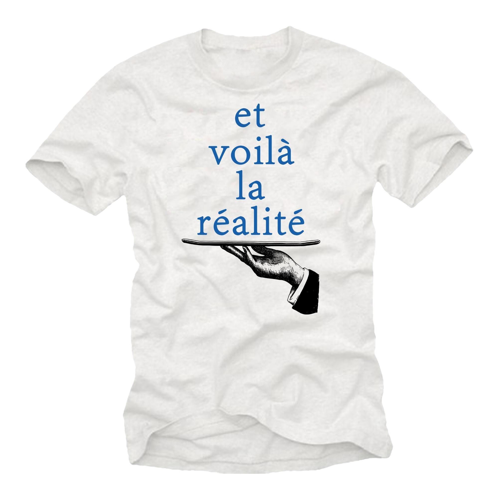 

Et Voilà La Réalité Slogan Tshirt Summer Men Casual Shortsleeved Tops Cotton Sportswear Harajuku Pullover Roundneck Tracksuit S