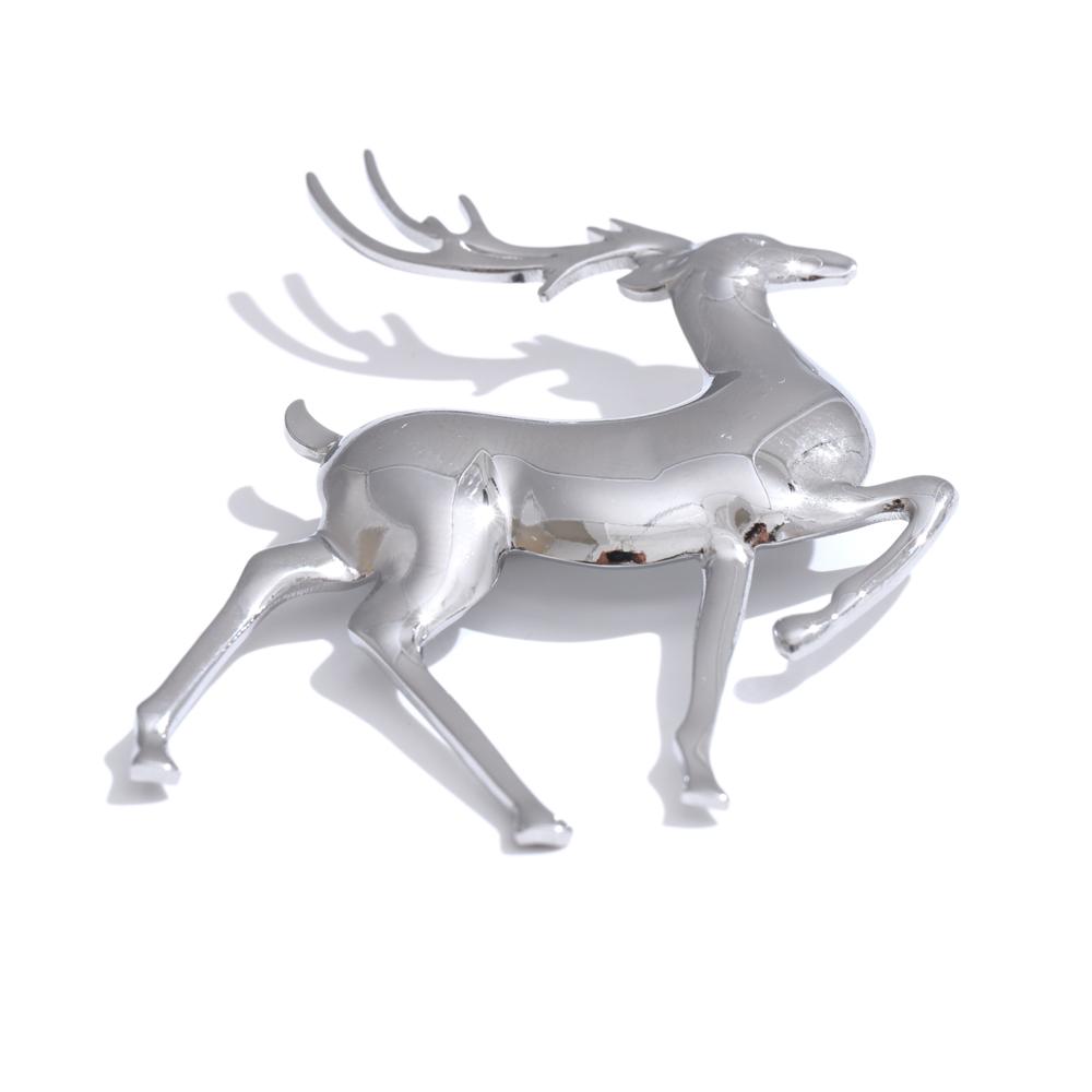 

Yhpup Stainless Steel Christmas Deer Brooches Pin 18K PVD Plated Waterproof Unisex Jewelry for Women Men Animal Lucky Accessory