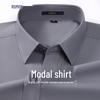 ROMON Men's Modal Blend Wrinkle-Resistant Short-Sleeve Shirt