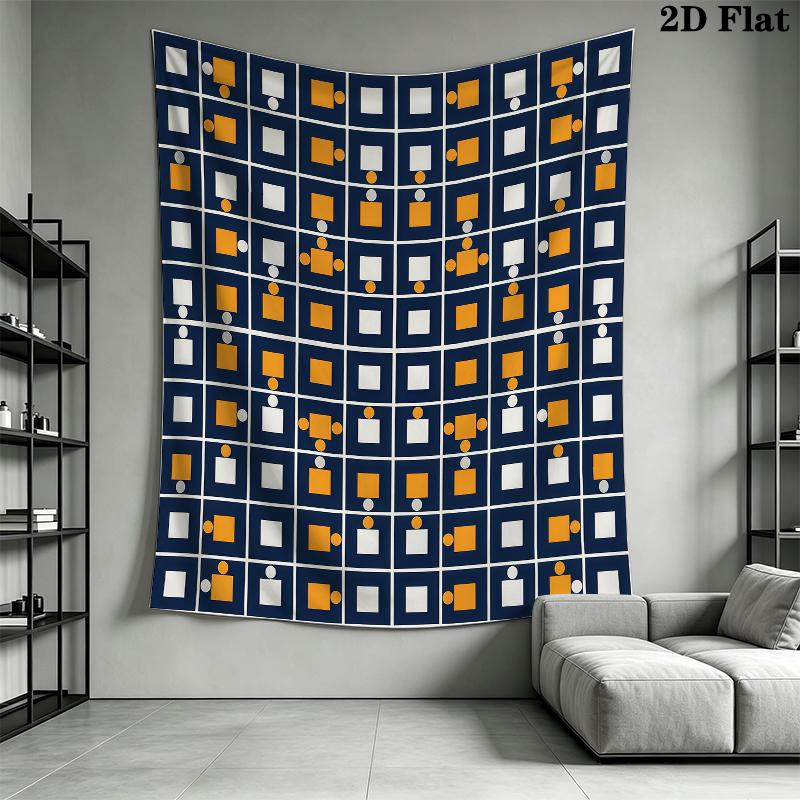 Simple Geometry Wall Tapestry Aesthetic Wall Hanging Printed Fabric Blanket Decorative Tapestries for Bedroom Living Room Home Decor