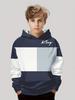 Boys Hoodie Stripe Printed Pullover Long Sleeve Thin Hooded Sweatshirt for Autumn Casual Versatile Classic Color Matching Design