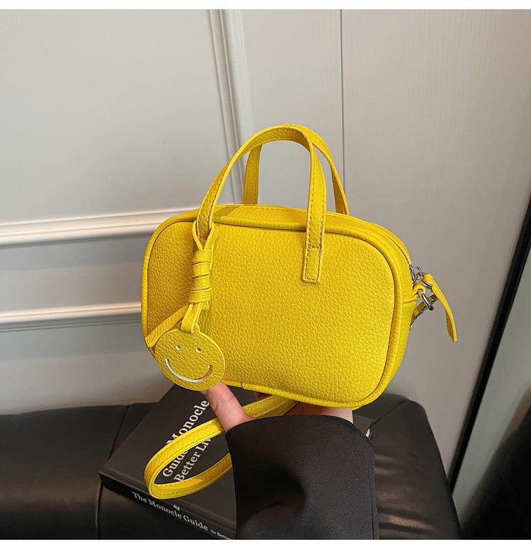 

Популярная модная маленькая сумка кроссбоди с улыбающимся лицом, женская 2025 весна, новая, ретро, на плечо, женская сумка жёлтый