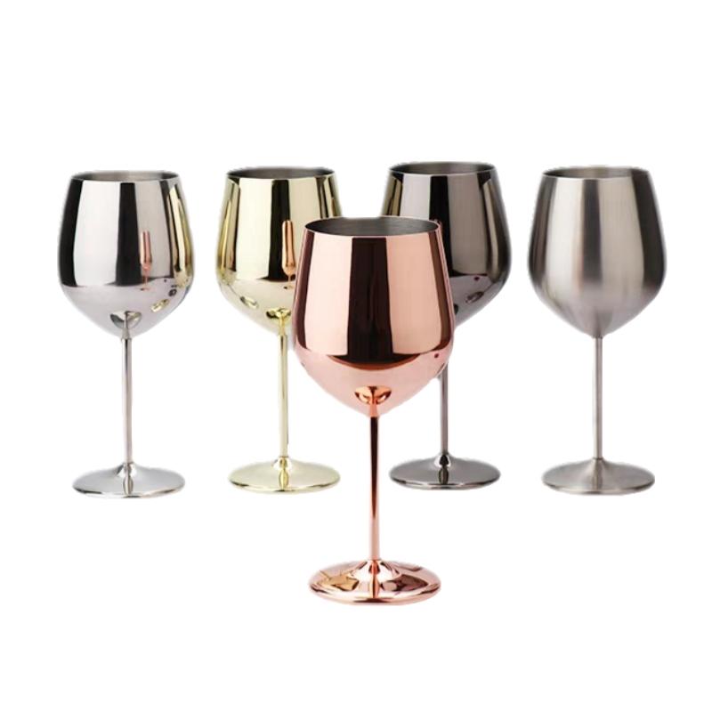 500ml  304 Stainless Steel Goblet  Beer Cup  Juice Drink Goblet  Shatterproof Party  Bar Large-Capacity Goblet Bar Metal Mug