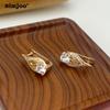 SIMJOO Temperament Earrings Rose Gold Zircon Geometric Earrings