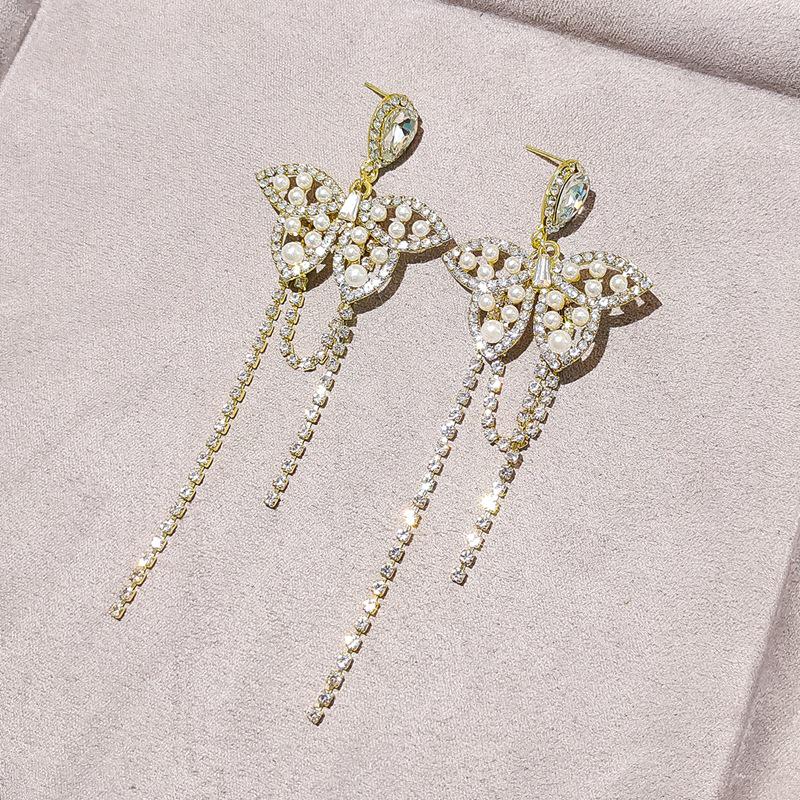 Elegant Tassel Long Earrings: European & American Fashion, High-End Prom & Evening Goddess Style.