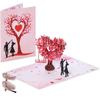 Elegant 3D Heart Tree Greeting Card Paper Sculpture Wedding Blessing Card  Party Accessories
