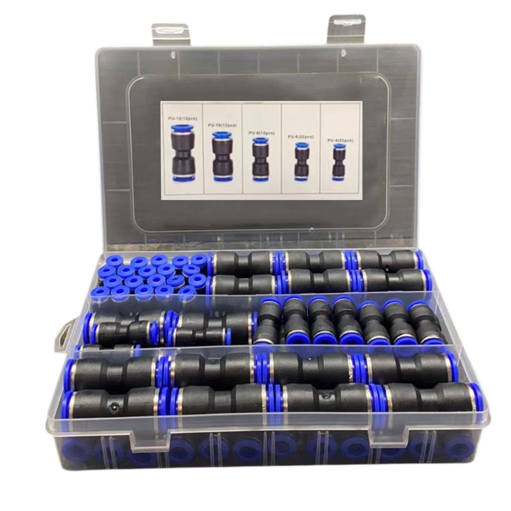 80 Pack of Straight Push Connectors Compatible with Multiple Tubing Types