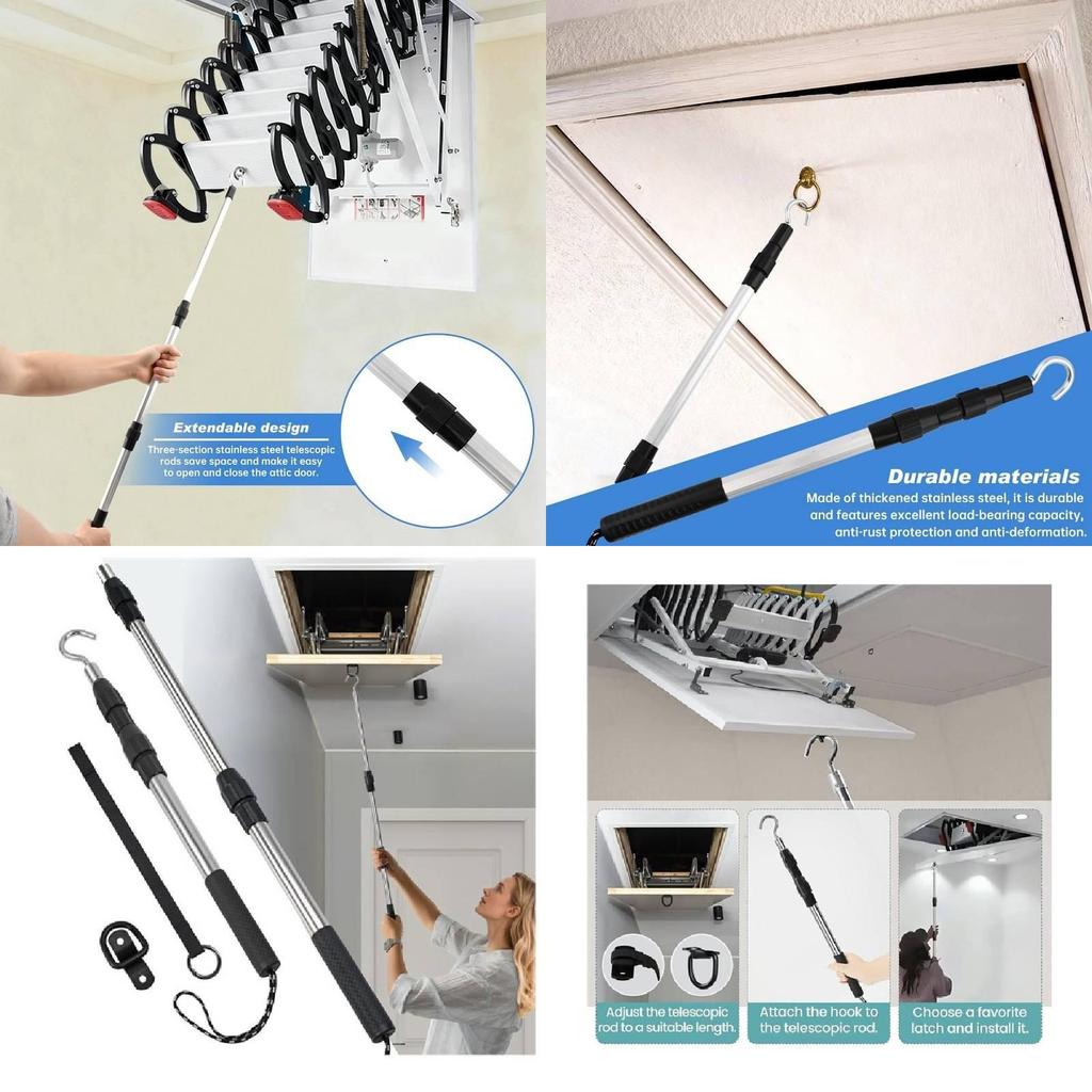 Loft Ladder Pull Down Kit With Aluminum Alloy Steel Components For Home Use