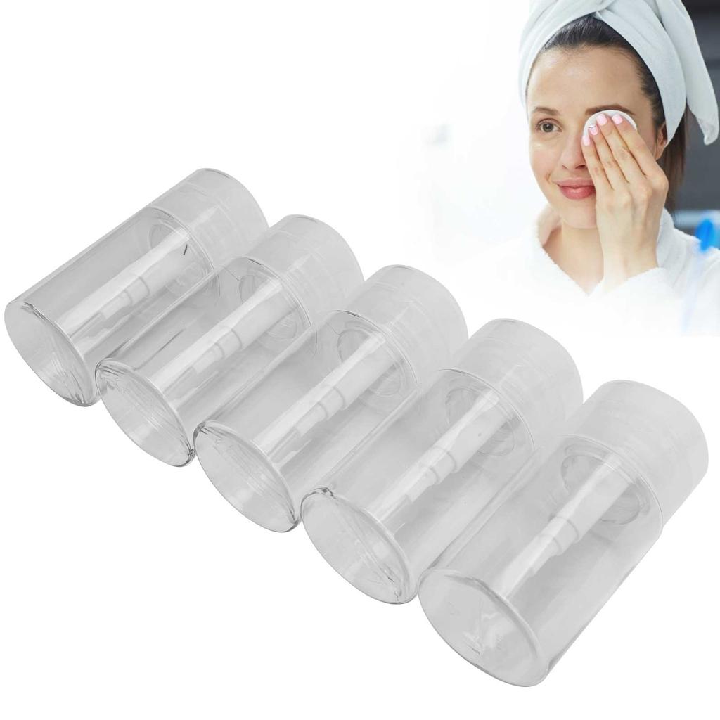 5Pcs 100ml Cosmetic Empty Bottle Cleansing Plastic Liquid Press Pump Refillable Bottles
