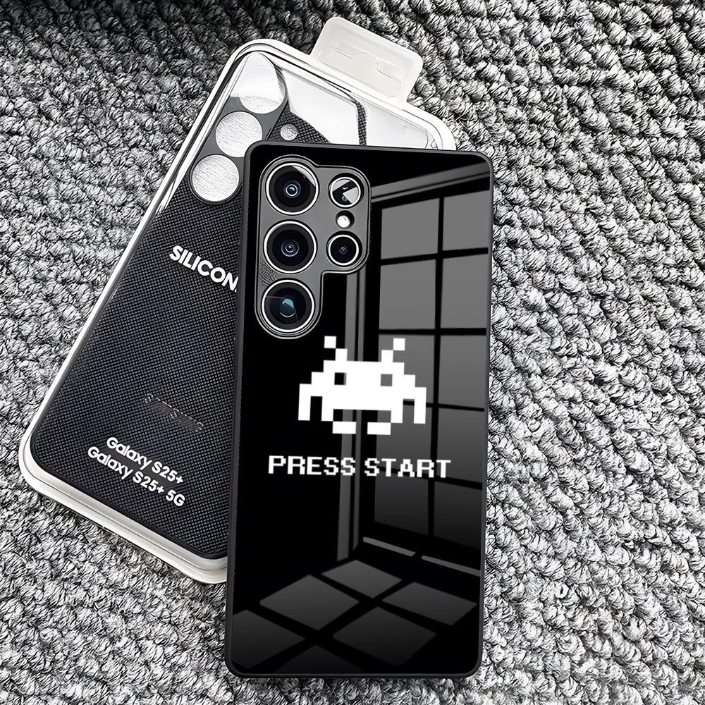Game Space Invaders Phone Case For Samsung S26 Ultra S25 Edge Ultra S23 S22 S21 S20 Ultra Plus S24 Fe A25 Glass Cover