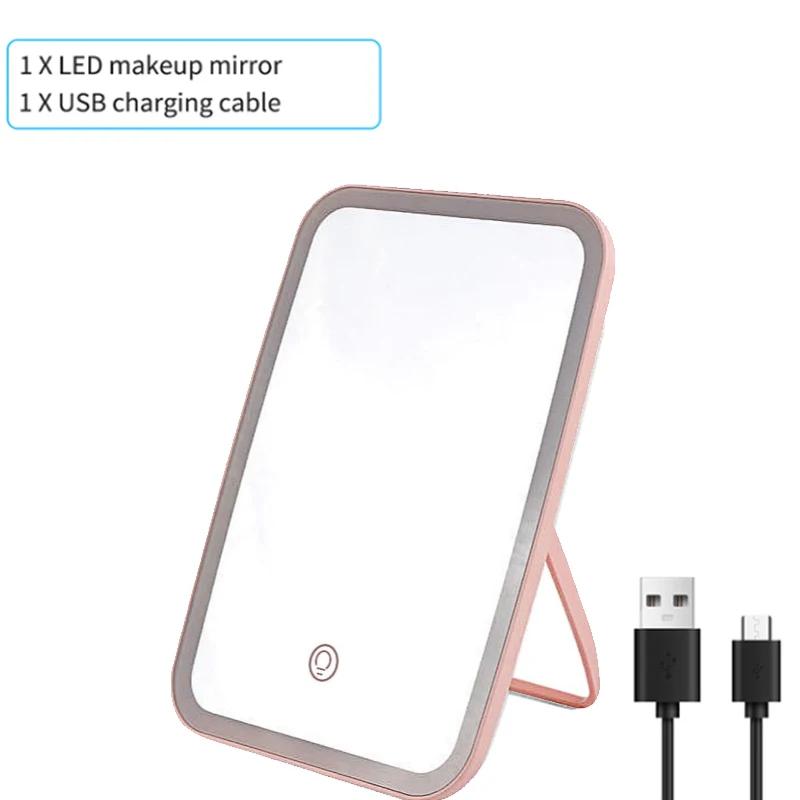 Vanity Lights USB Tricolor Light Foldable Makeup Mirror Bathroom Dressing Table Lighting Dimmable LED Vanity Light For Beauty