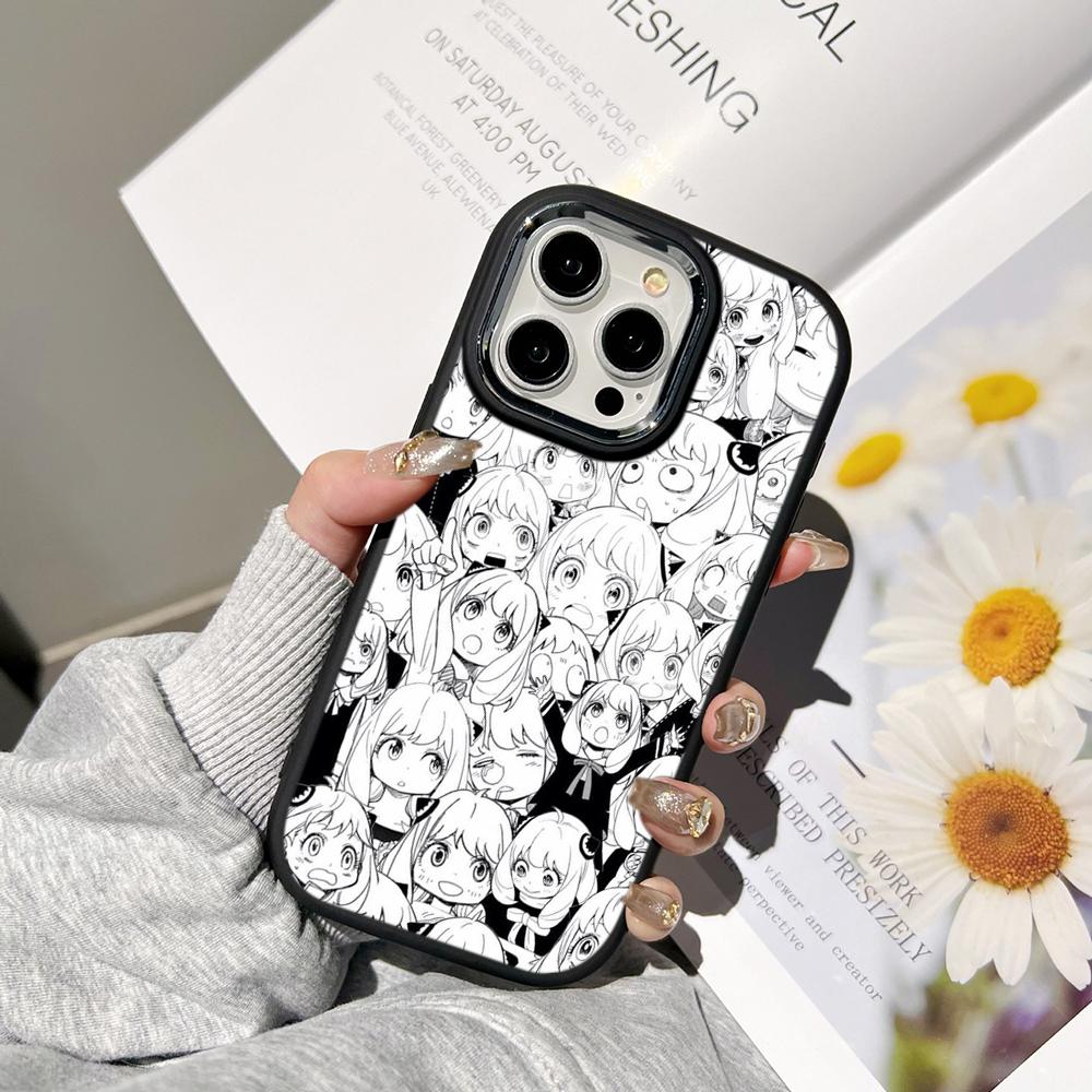Ae98 SPY×FAMILY Anime Art Phone Cases for Samsung A13 A32 A53 A04e A54 S24 FE S23 Ultra Infinix Hot 40i Huawei P30 Metal Camera Protective Back Cover