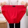 Modal Red Breathable Men's Briefs - Summer Thin Large Size for All Ages