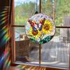 Stained Glass Window Hanging Ornament Colorful Acrylic Suncatcher Panel with Chain