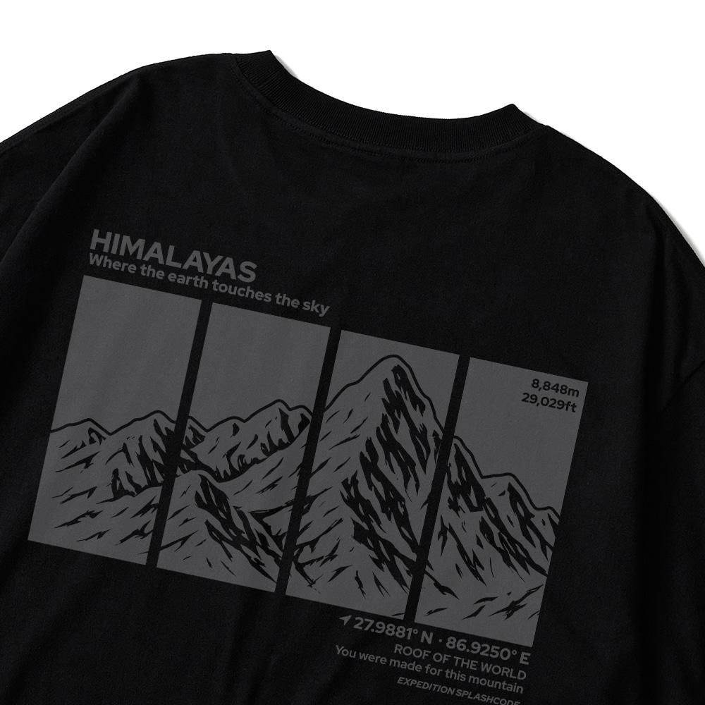 Seupeullaesikodeu Short Sleeve T-Shirt Black - Himalayas
