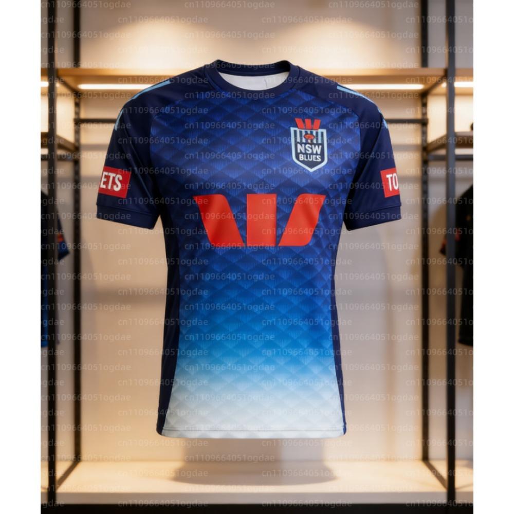 NSW Blues 2026 Мужская домашняя футболка Регбийная футболка Футбольная Взрослая Тренировочная Спортивная одежда Для фанатов 3D-печать Быстросохнущая футболка S
