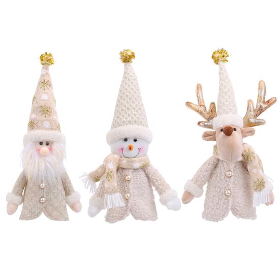 Christmas Wine Bottle Cover 3D Plush Santa Reindeer Snowman Champagne Bottle Topper Xmas Red Wine Bottle Bag for Holiday Dining Table Decor