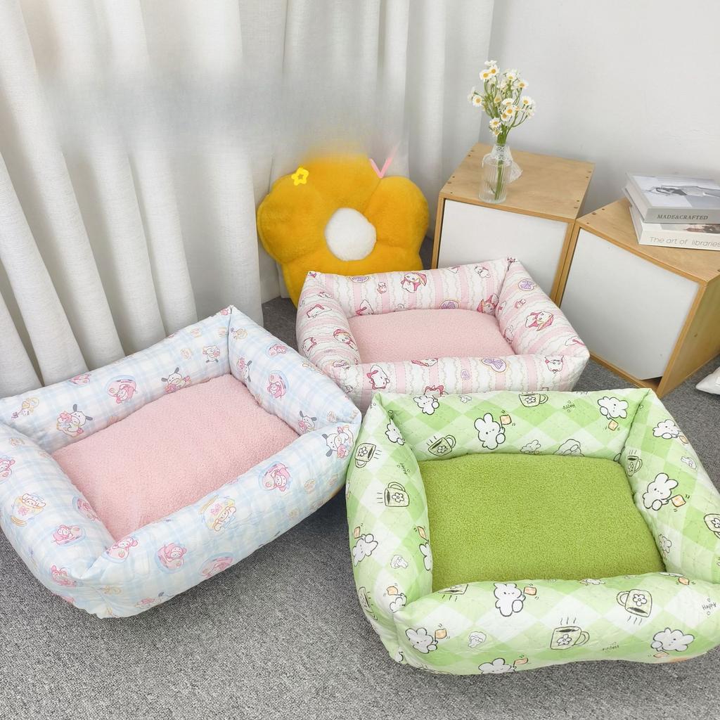 Zwinger Vier Jahreszeiten Universelles Hundebett Kleiner Hund Cartoon Bett Teddy Bigbear Klein Floral Sofa Katzennest Haustierbedarf