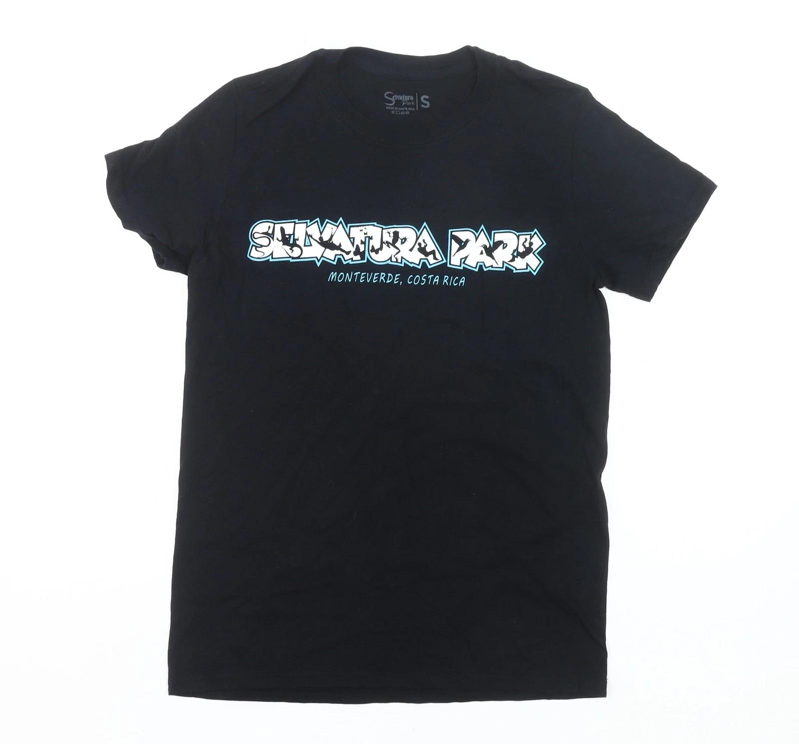 Selvatura Park Men’s Black Cotton Graphic T-Shirt Size S Regular Fit 4XL