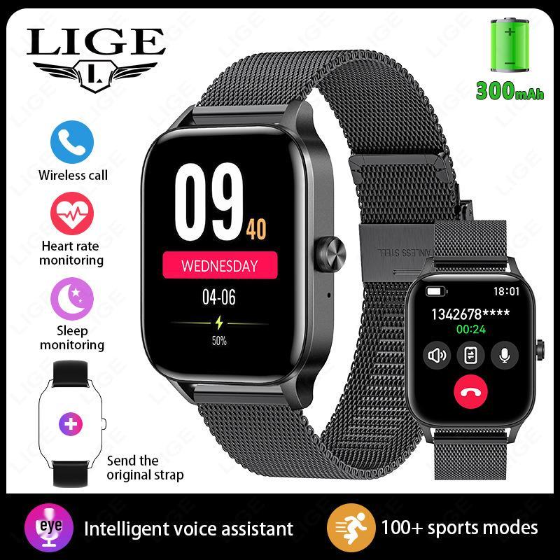 Bluetooth Calling Health Monitoring Sports Watch with Square Screen and Pedometer - I126 Model