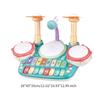 Kids Drum Toy Electronic Keyboard Drum Kid Music Toy with Microphone Baby Beginner Drum Set for Preschool Boys Kids Children