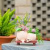 Smile Face Flower Pot  Mini Simulation Rocking Chair Flower Pot Succulent Flowerpots Indoor Outdoor Homes Garden Ornaments