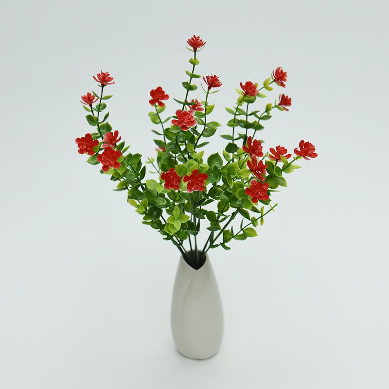 

36cm New Eucalyptus Simulation Flower Wedding Decoration Green Plant Home Flower Artificial Flower Wedding Valentine s Day Decor 2pcs красный