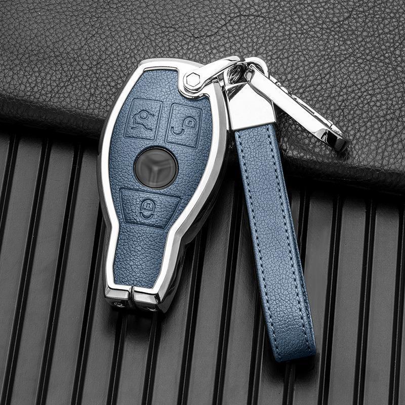Compatible with Mercedes-Benz GLA, GLC, V-Class, A-Class, and C-Class 2018-2019 Models, This Two/three-button Full-cover Metal Key Case.
