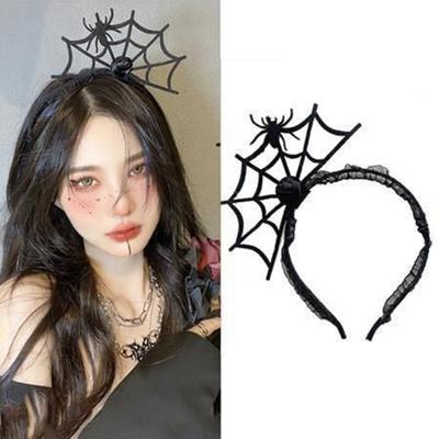 Halloween čelenka Netopýr Čarodějnický klobouk Roh Pavouk Dekor Černý Tmavý styl Unisex Halloween Party Foto Prop Protiskluzová ozdoba hlavy Doplňky do vlasů