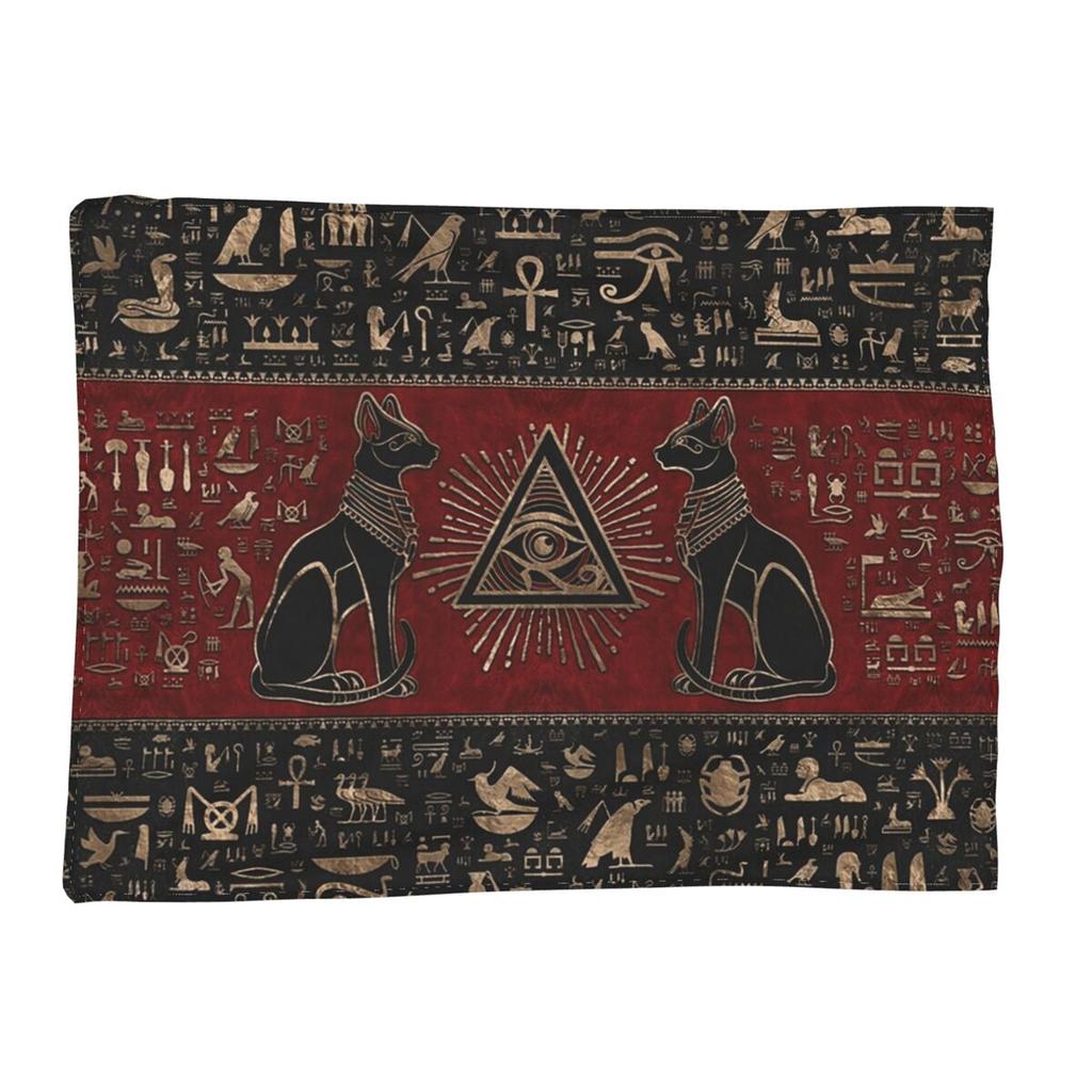 Ägyptische Katzen und das Auge des Horus Decke Weiche Warme Flanell Überwurfdecke Bettwäsche für Bett Wohnzimmer Picknick Reisen Zuhause Sofa