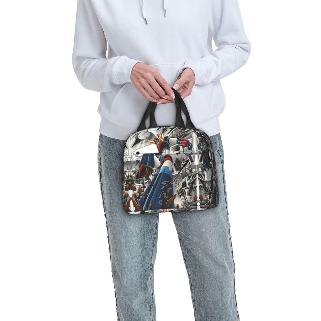 Custom Robo Grendizers Insulated Lunch Tote Bag for Women Men Anime Portable Thermal Cooler Bento Box School